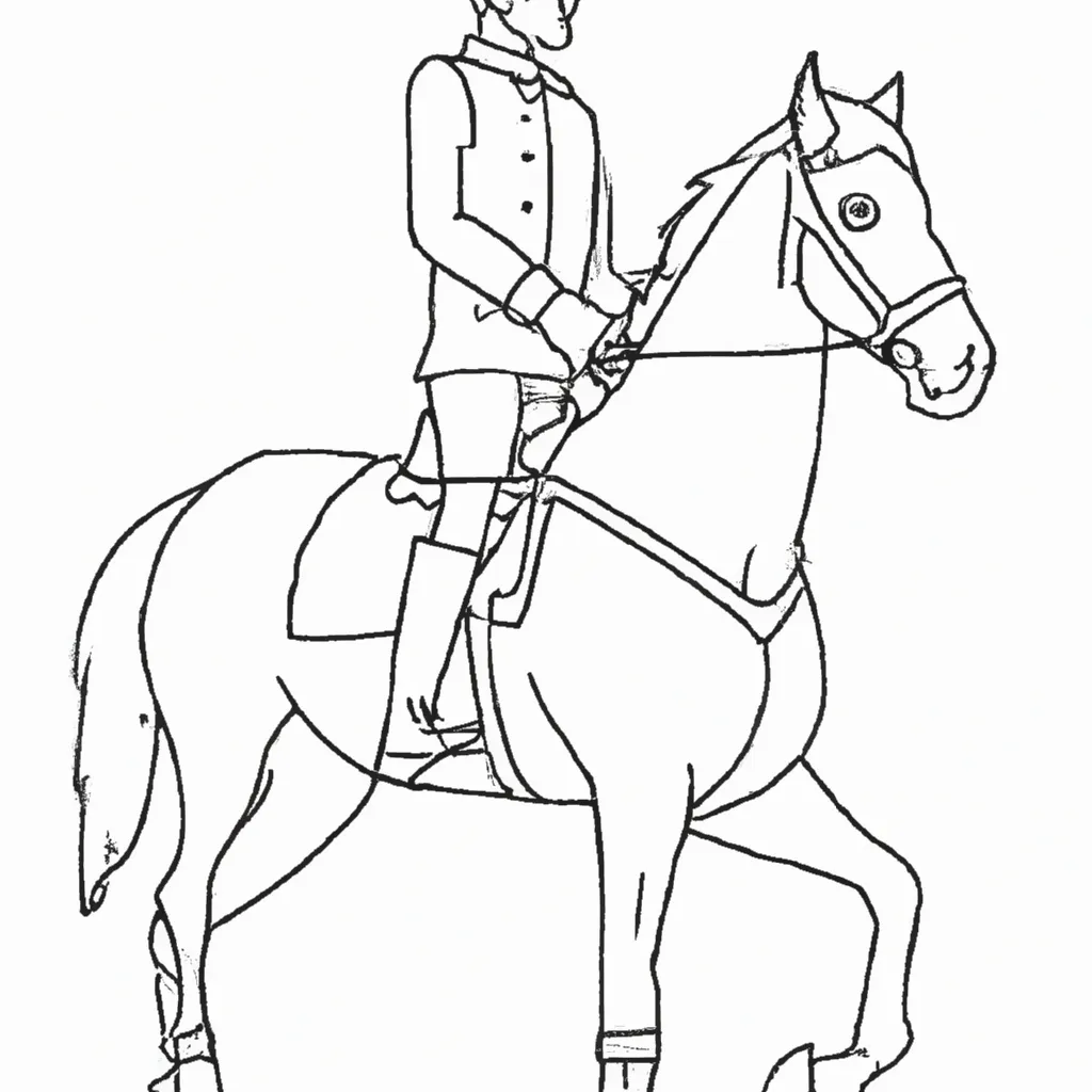 Desenho de Cavalo com sela a saltar para Colorir - Colorir.com