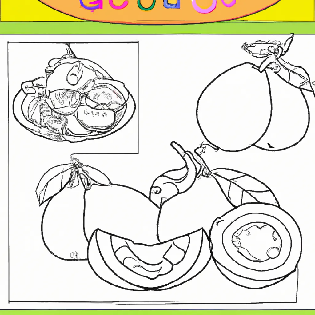 Desenho para colorir desenhe goiaba facil rapido