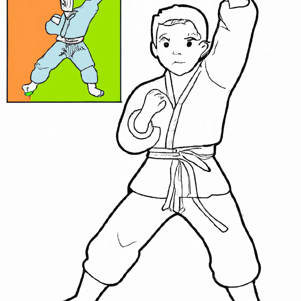 Desenho para colorir desenho karate arte marcial animacao