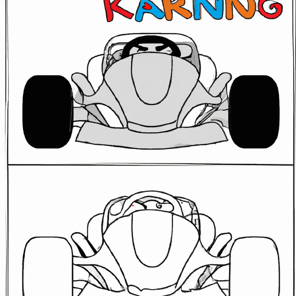 Desenho para colorir desenho kart corrida ilustracao animacao