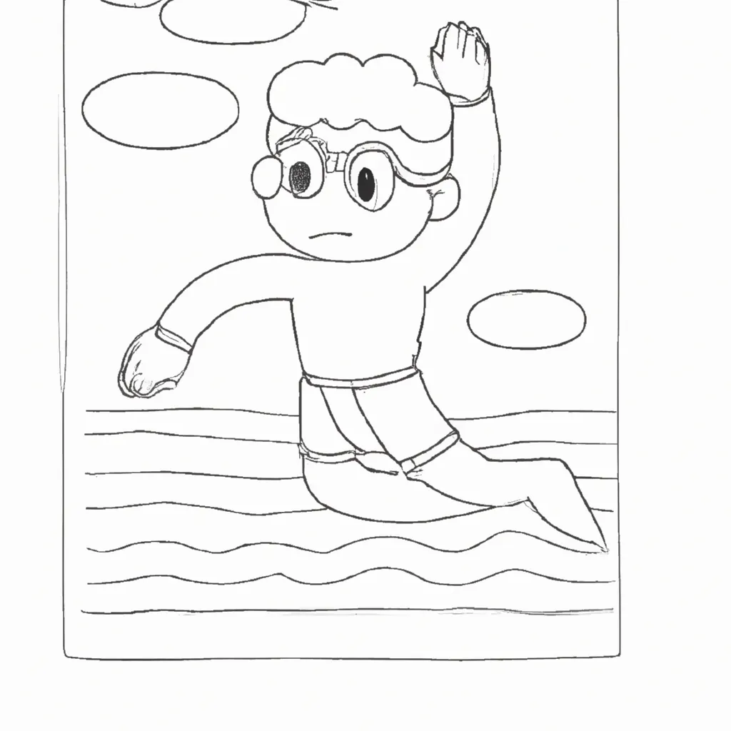 Desenho para colorir desenho natacao aquatico