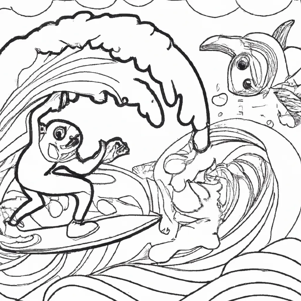 Desenho para colorir desenho surf praias onda arte