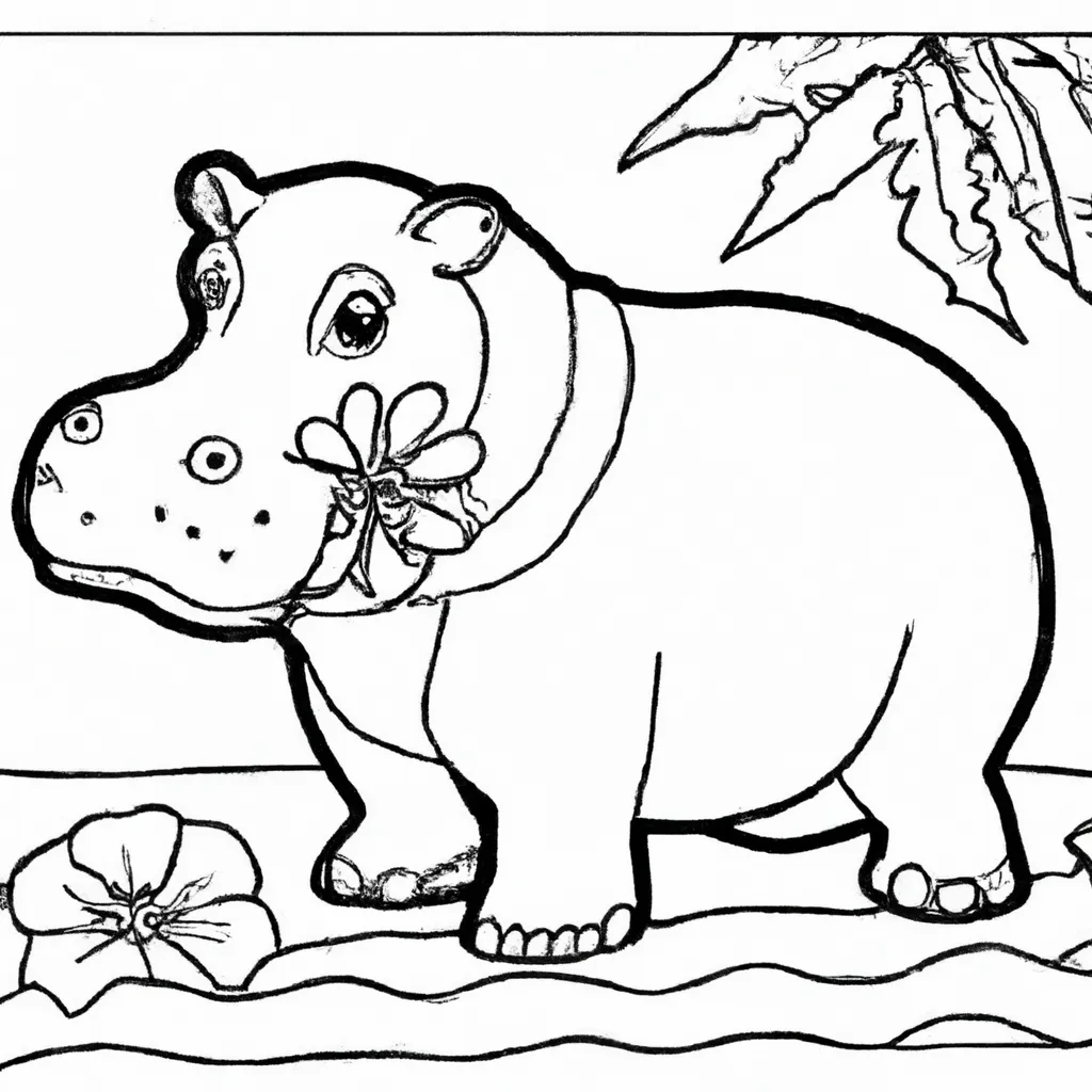 Desenho para colorir desenhos hipopotamo