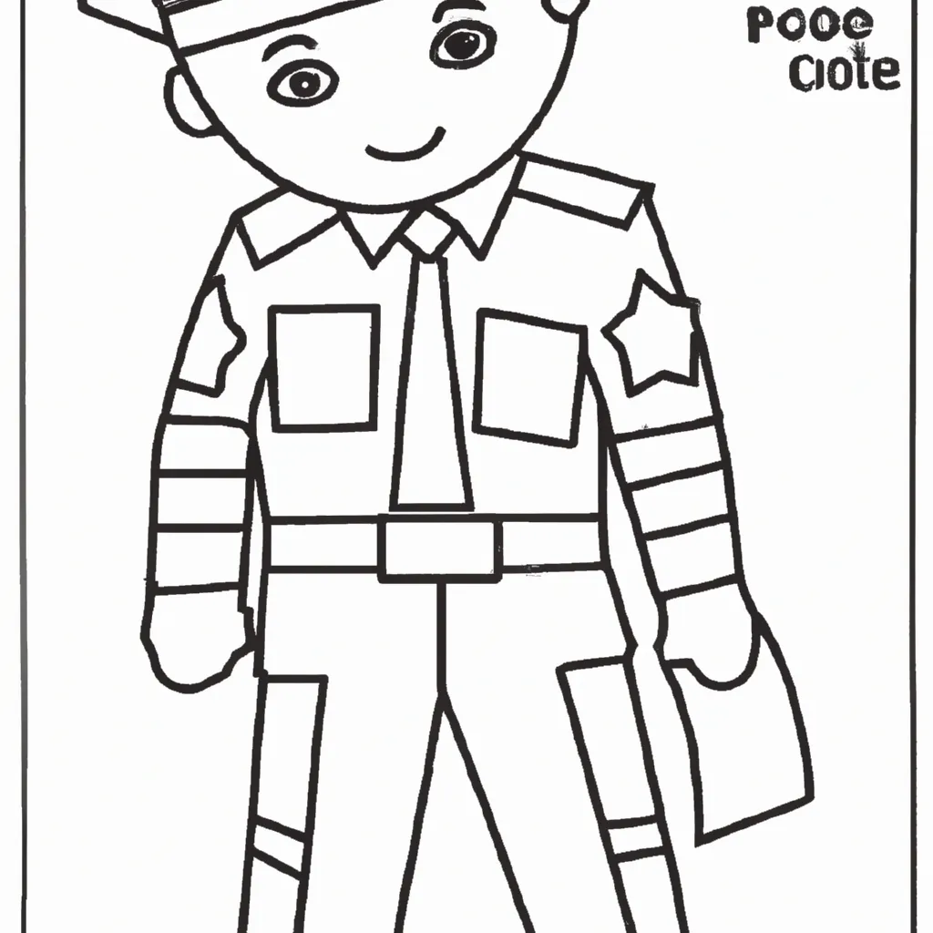 Desenho para colorir desenhos policial ilustracoes divertidas