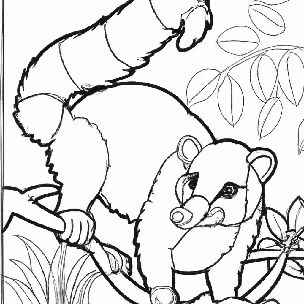 Desenho para colorir desenhos quati arte animal