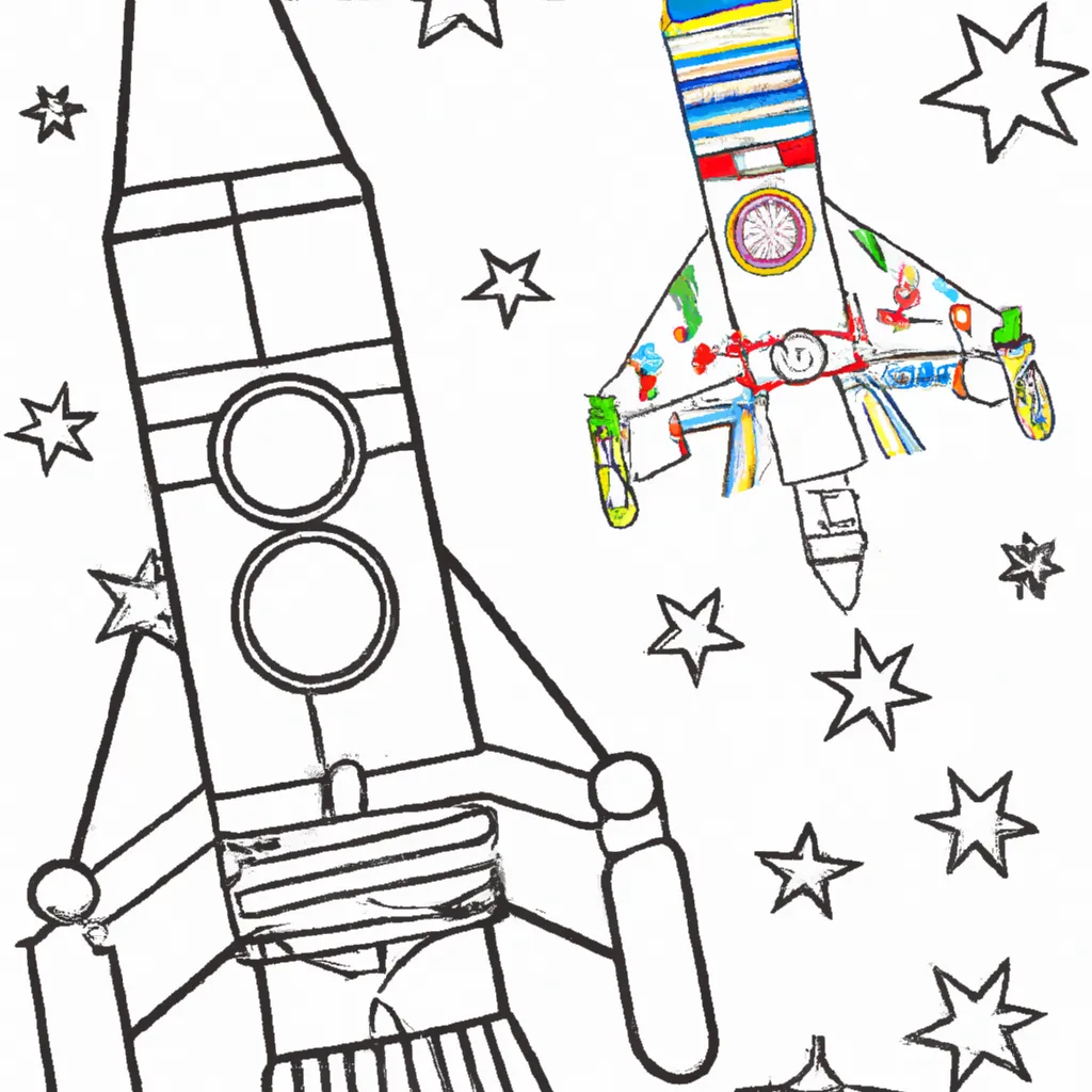 Desenho para criancas de desenhos foguete viagem espaco infinito