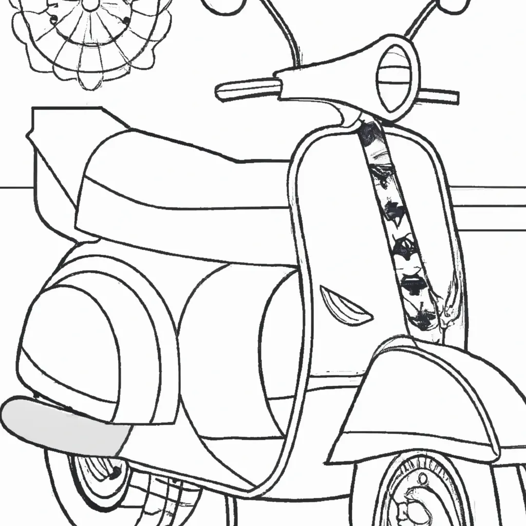 Desenho para criancas de desenhos vespa ilustracoes motocicleta