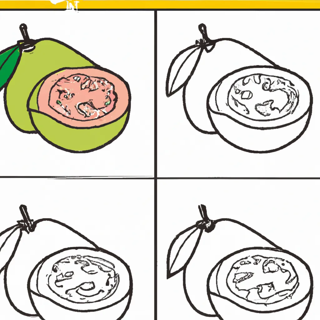 Desenho para pintar desenhe goiaba facil rapido