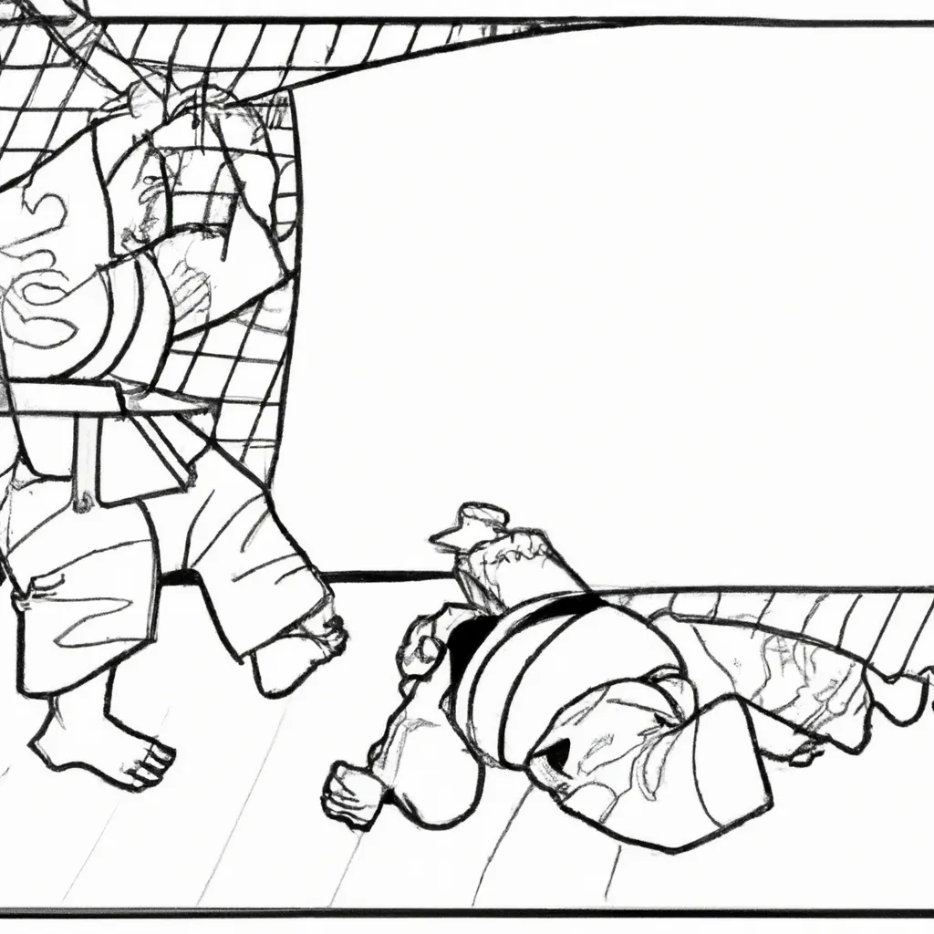 Desenho para pintar desenho judo arte marcial