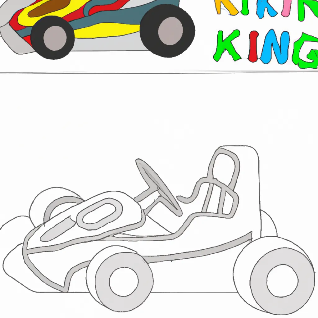 Desenho para pintar desenho kart corrida ilustracao animacao