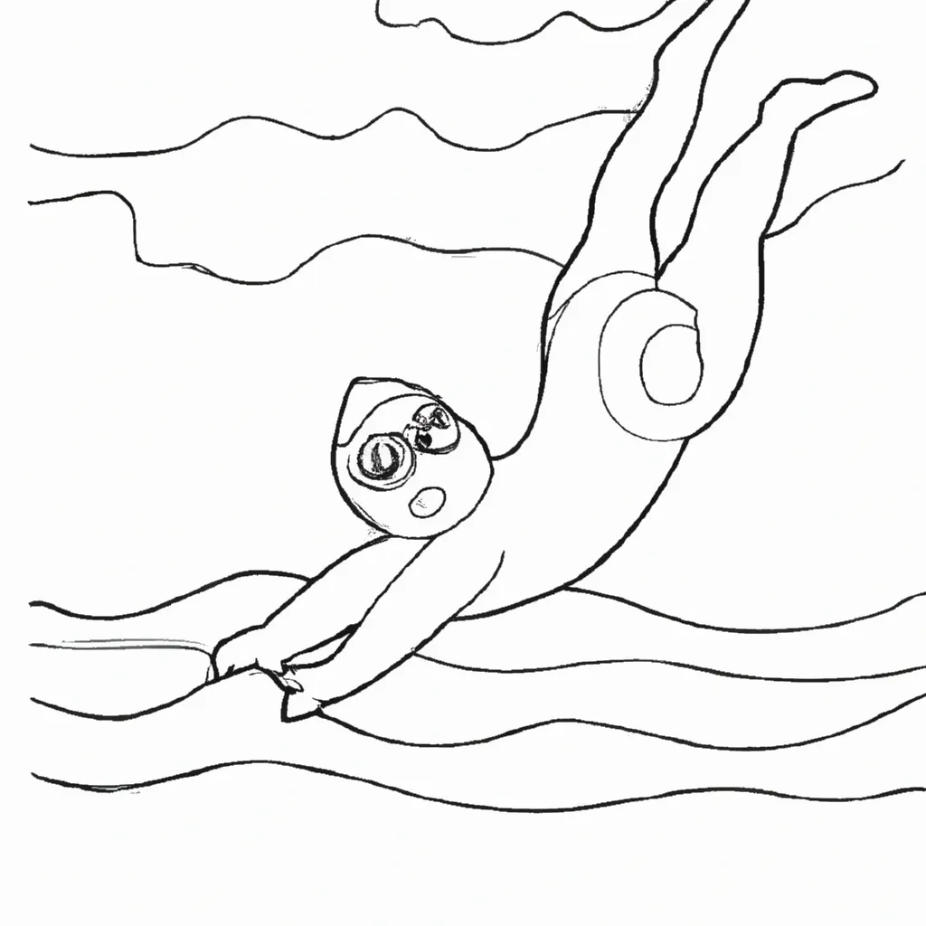 Desenho para pintar desenho natacao aquatico