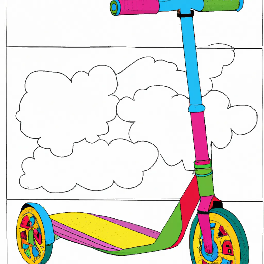 Desenho para pintar desenho patinete