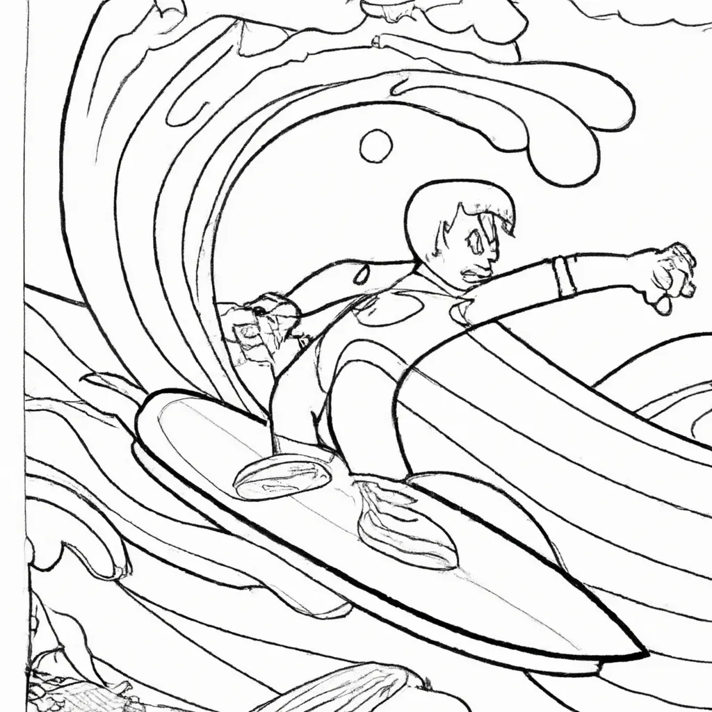 Desenho para pintar desenho surf praias onda arte