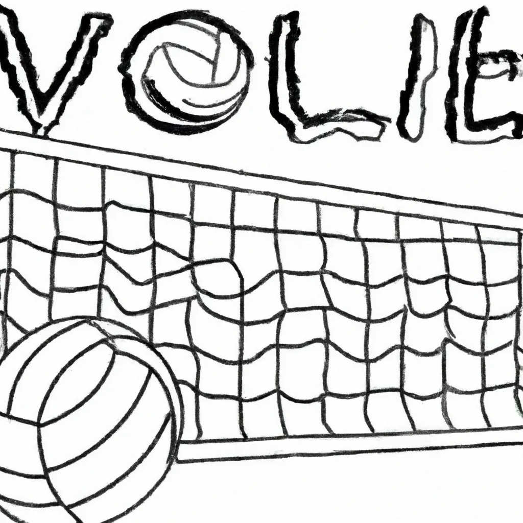 Desenho para pintar desenho voley esporte quadra brincar