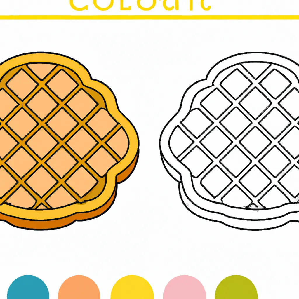 Desenho para pintar desenho waffle comida gostosa