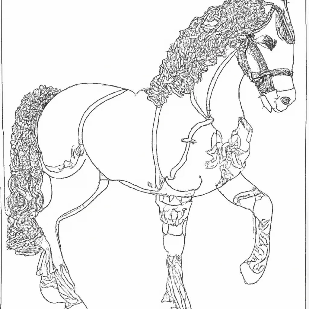 Desenho para pintar desenhos cavalo
