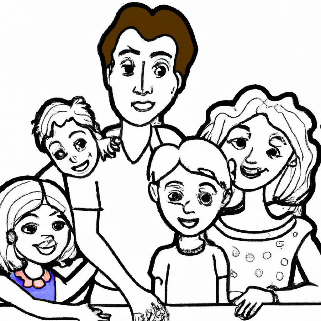 Desenho para pintar desenhos da familia