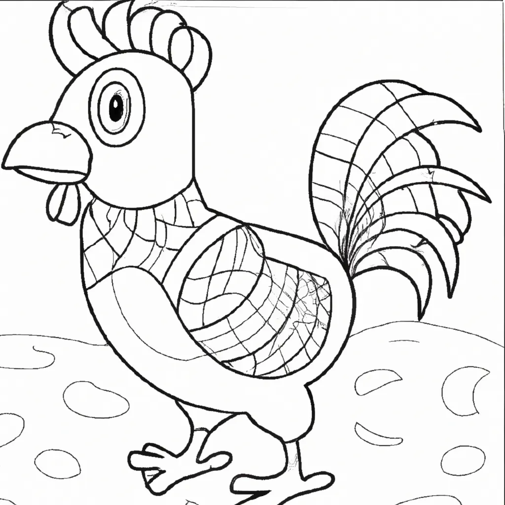 Desenho para pintar desenhos de frango