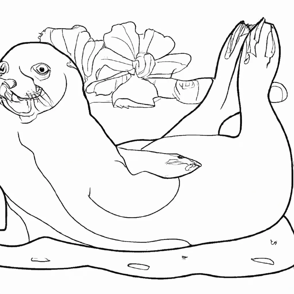 Desenho para pintar desenhos foca