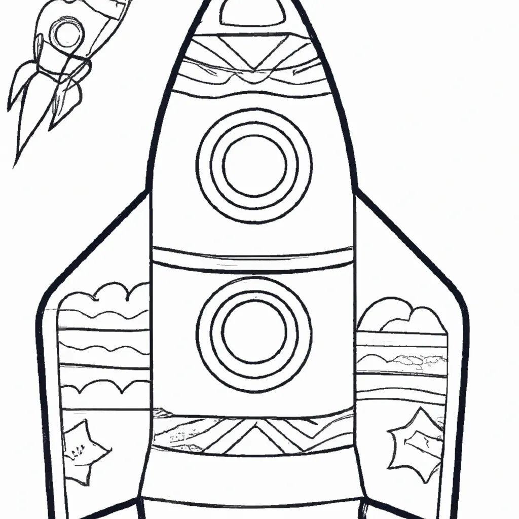 Desenho para pintar desenhos foguete viagem espaco infinito