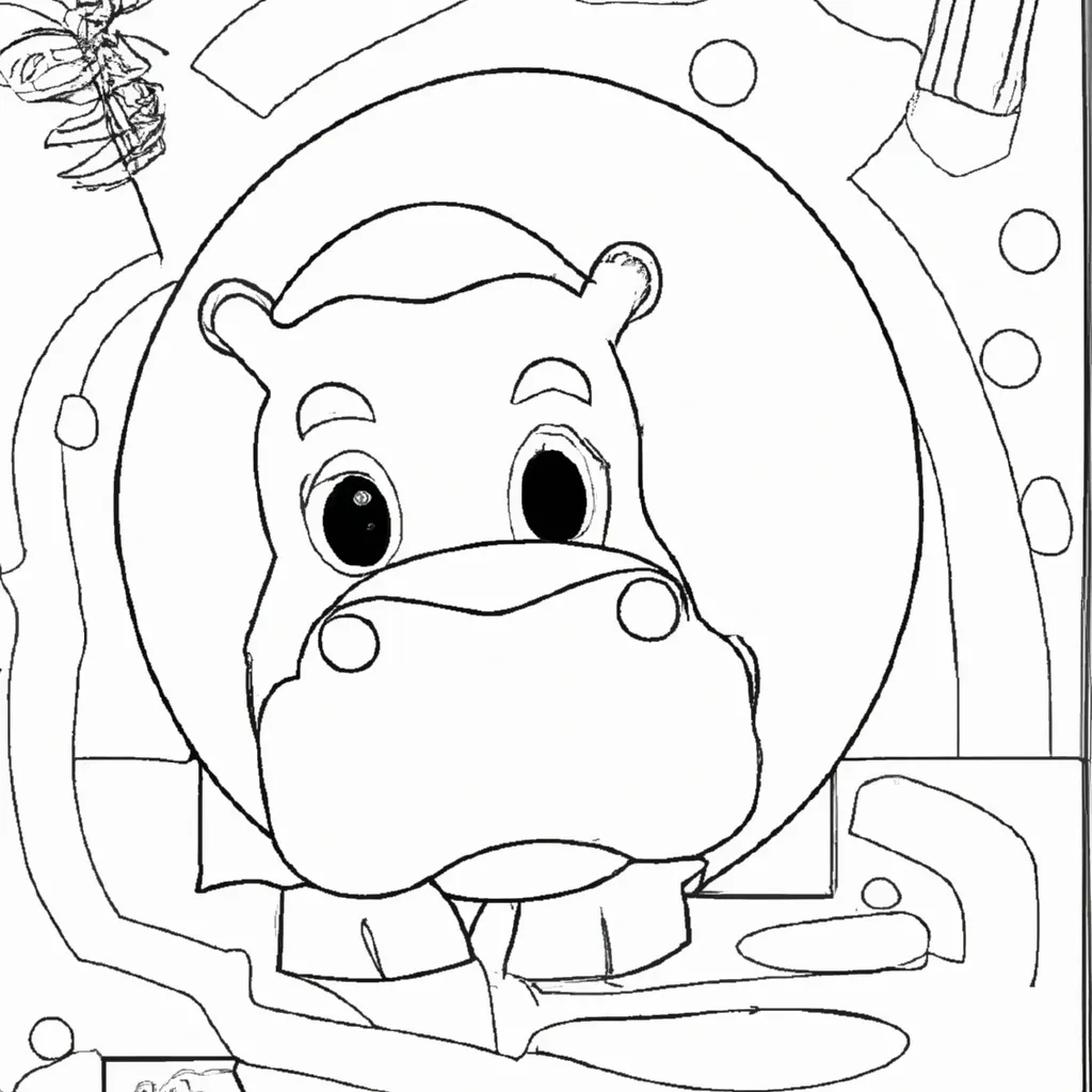 Desenho para pintar desenhos hipopotamo