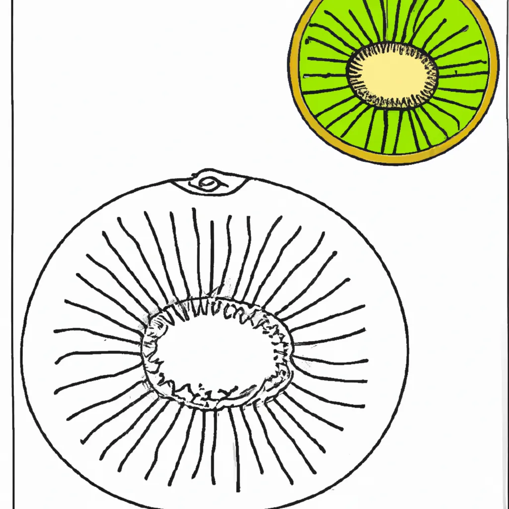 Desenho para pintar desenhos kiwi coloridos