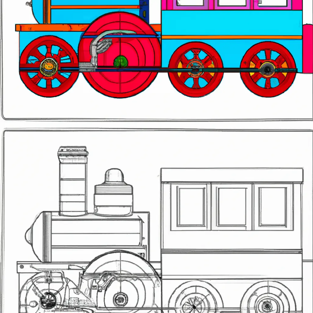 Desenho para pintar desenhos locomotiva
