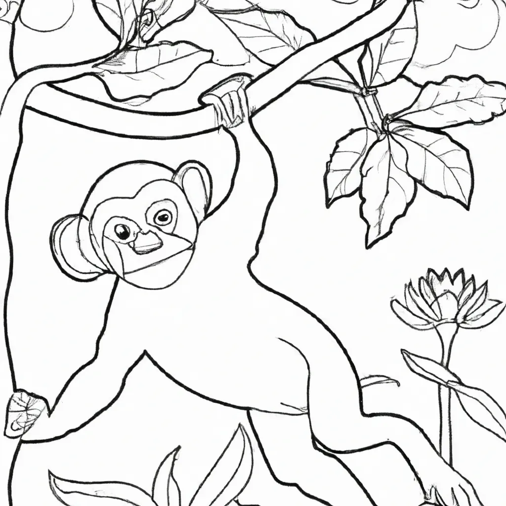Desenho para pintar desenhos macaco
