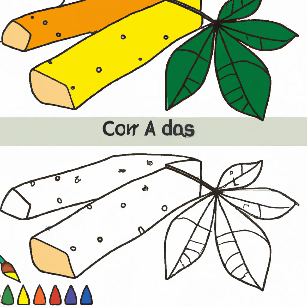 Desenho para pintar desenhos mandioca arte plantas nativas