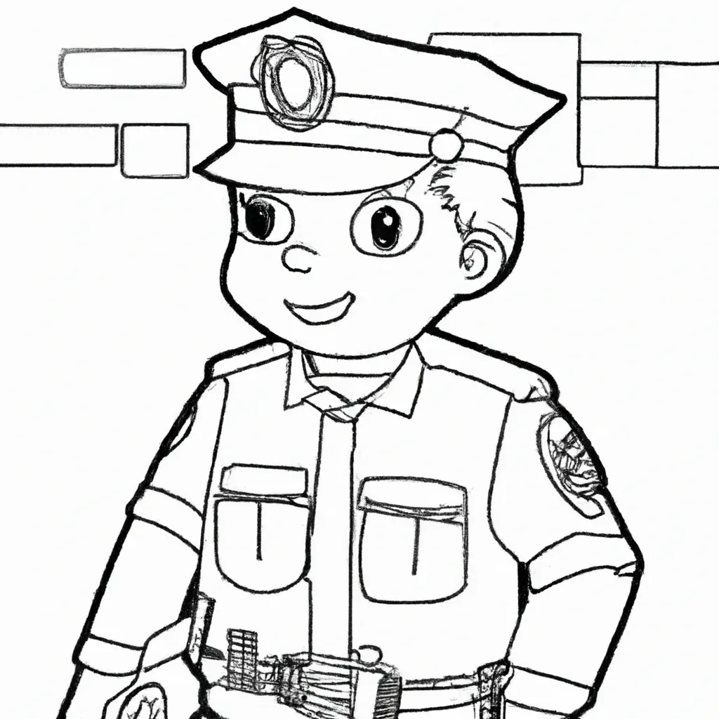 Desenho para pintar desenhos policial ilustracoes divertidas