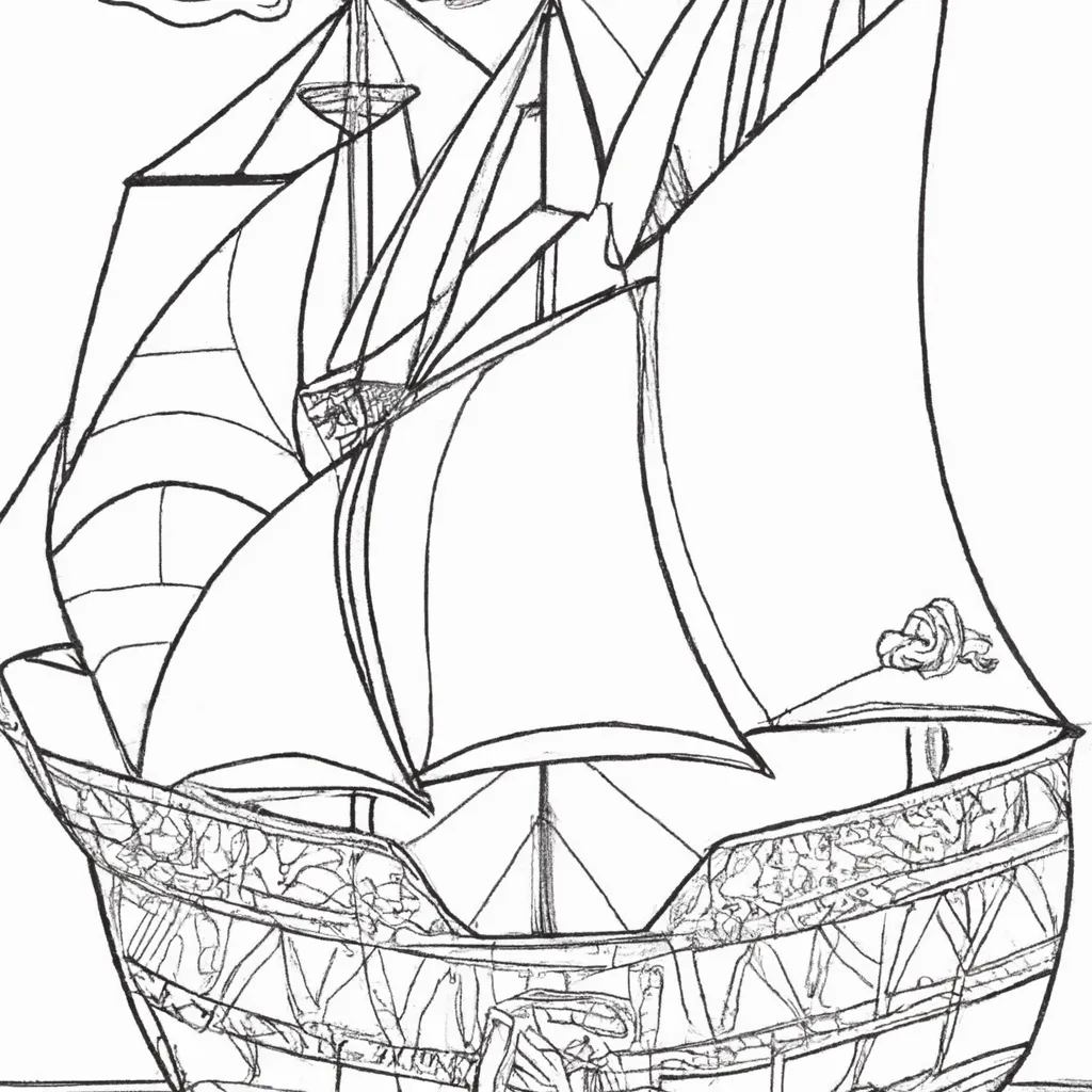 Desenho para pintar desenhos veleiro