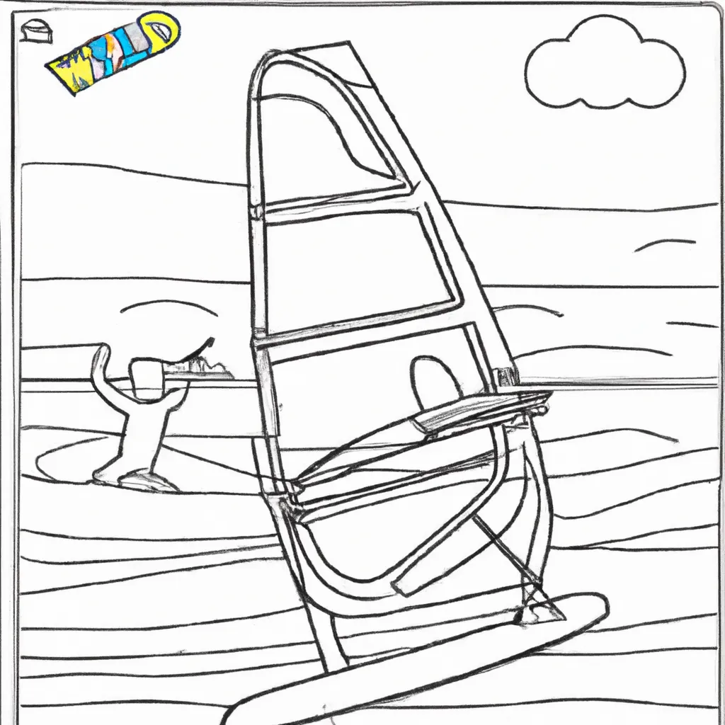 Desenho para pintar desenhos windsurf
