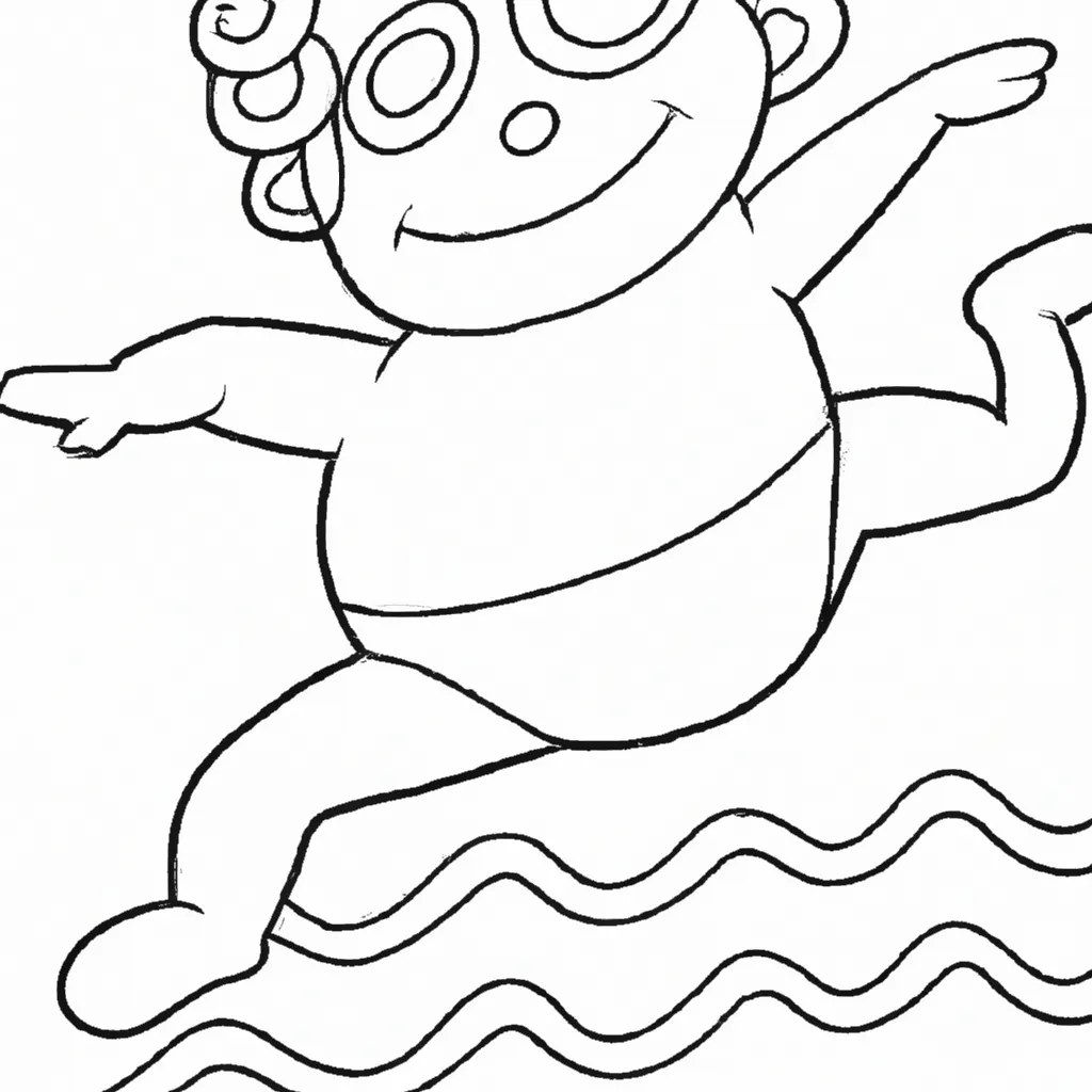 Desenho sobre desenho natacao aquatico