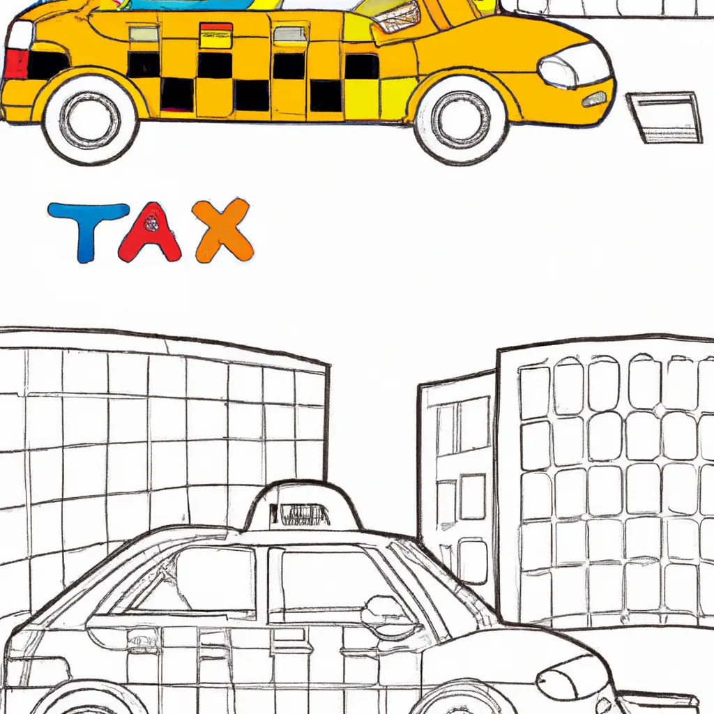 Desenho sobre desenho taxi auto viagem carro
