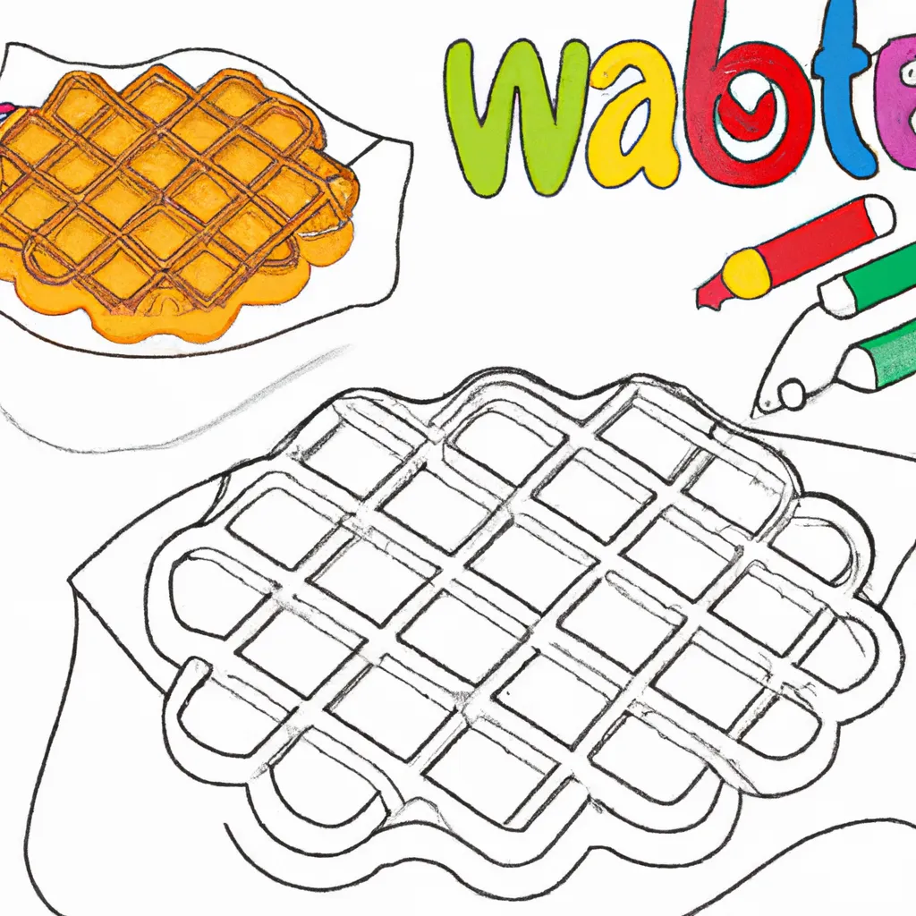 Desenho sobre desenho waffle comida gostosa