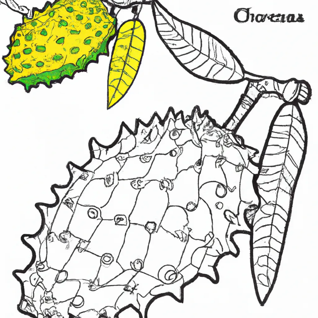 Desenho sobre desenhos graviola fruta