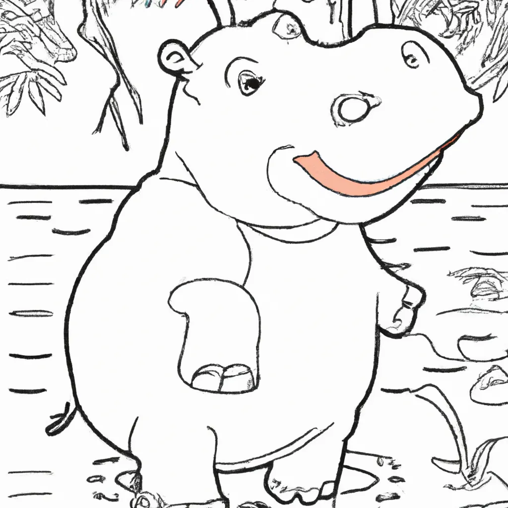Desenho sobre desenhos hipopotamo