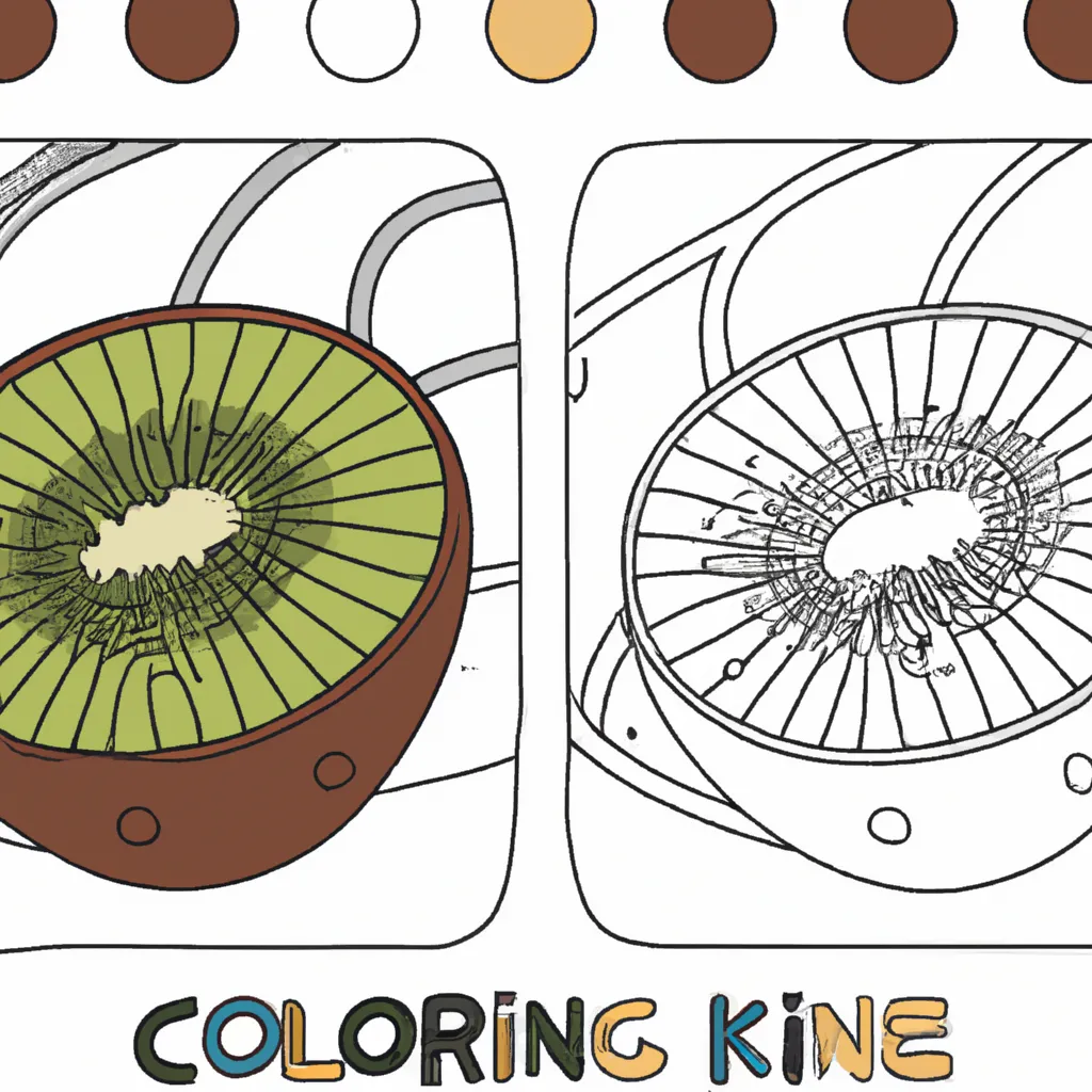 Desenho sobre desenhos kiwi coloridos