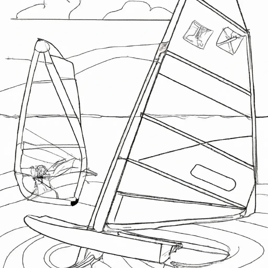 Desenho sobre desenhos windsurf