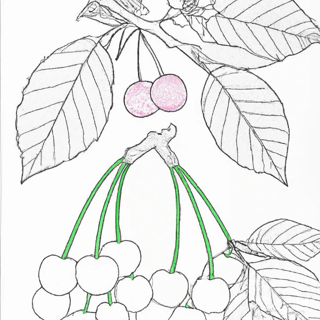 Desenhos de desenho cereja frutas arte diversao