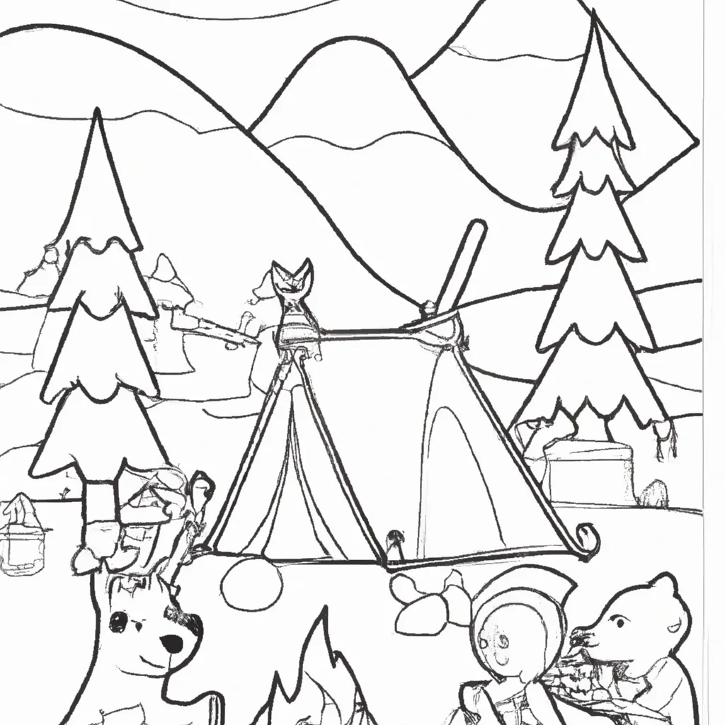 Desenhos de desenhos acampamento criancas aventuras
