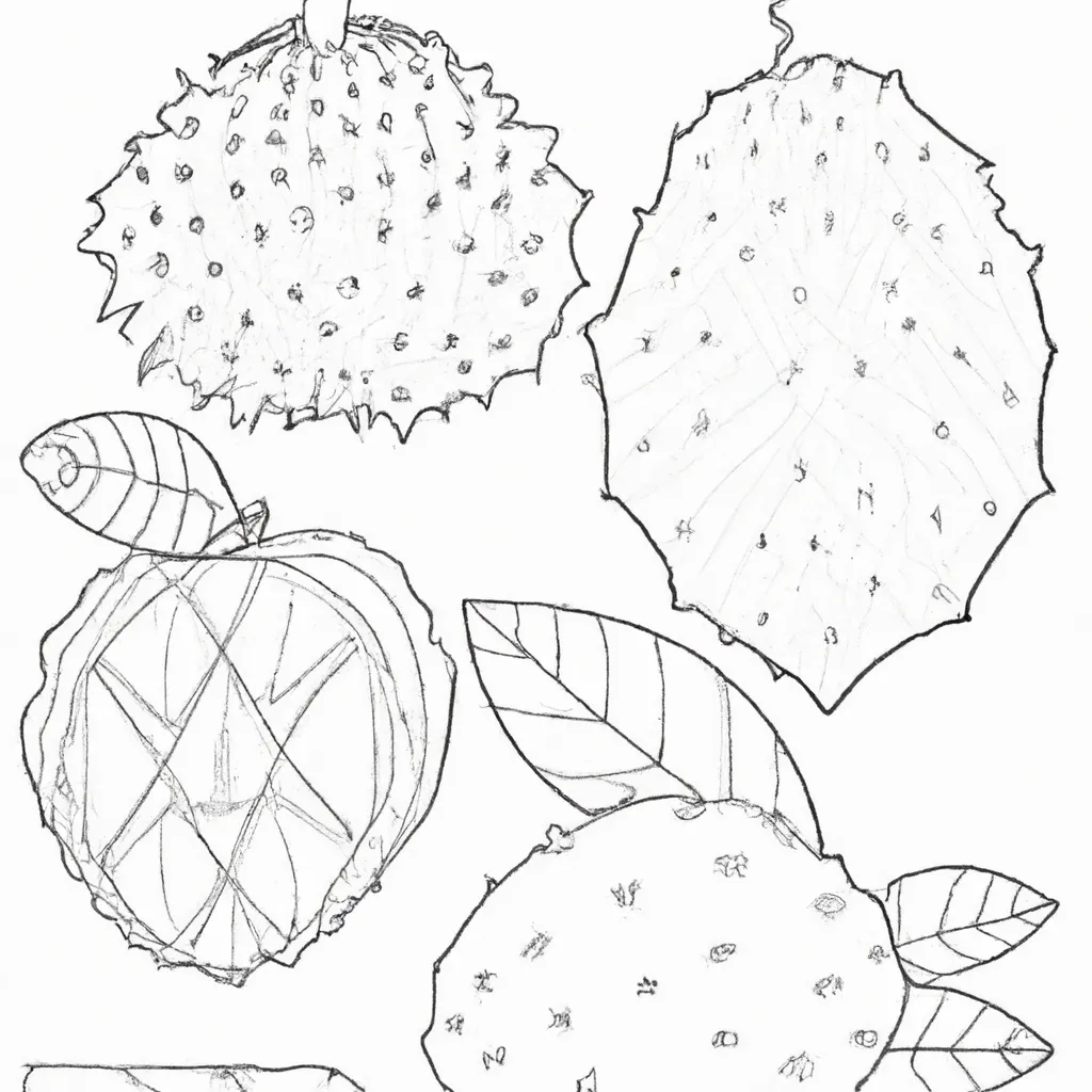 Desenhos de desenhos graviola fruta