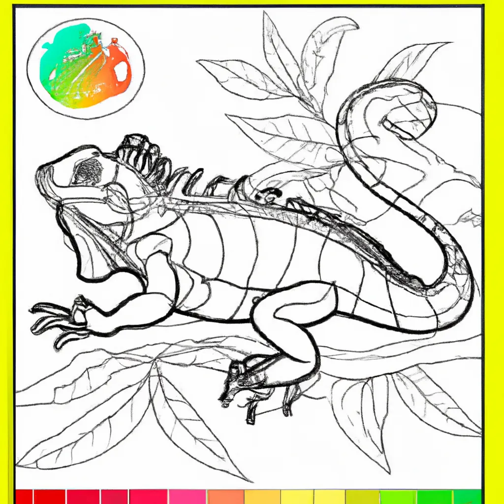 desenho de desenho iguana