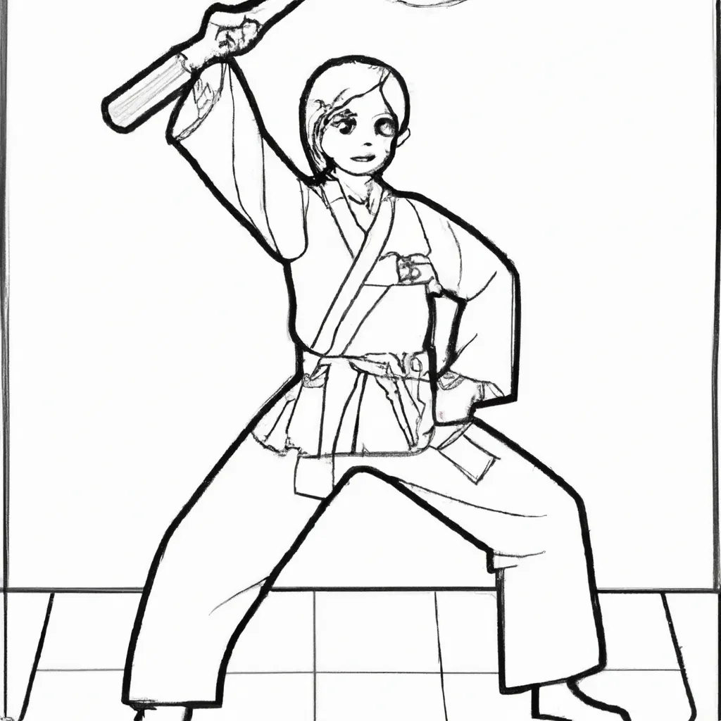 desenho de desenho karate arte marcial animacao