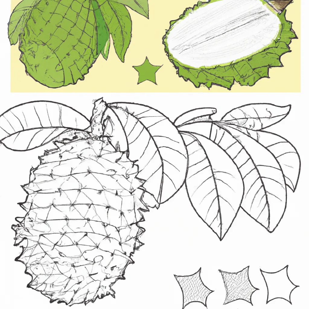 desenho de desenhos graviola fruta