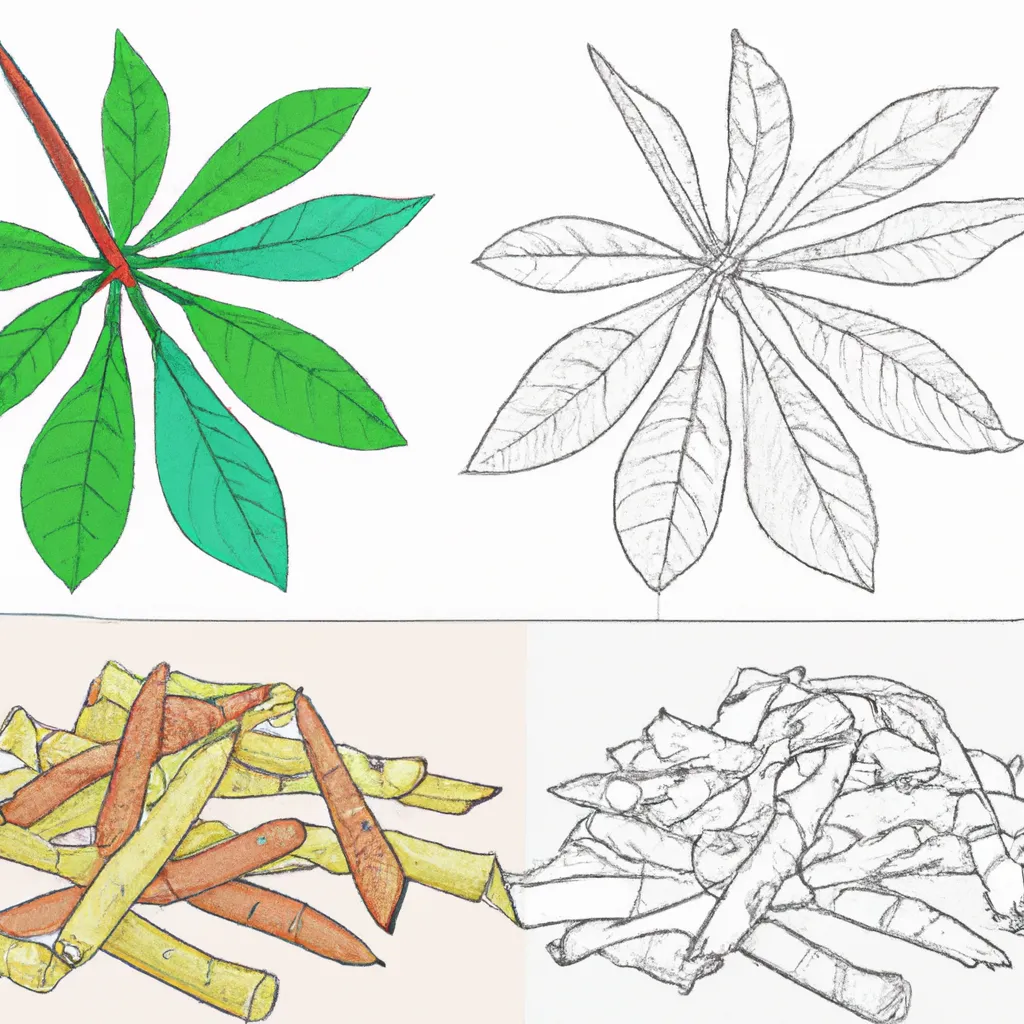 desenho de desenhos mandioca arte plantas nativas