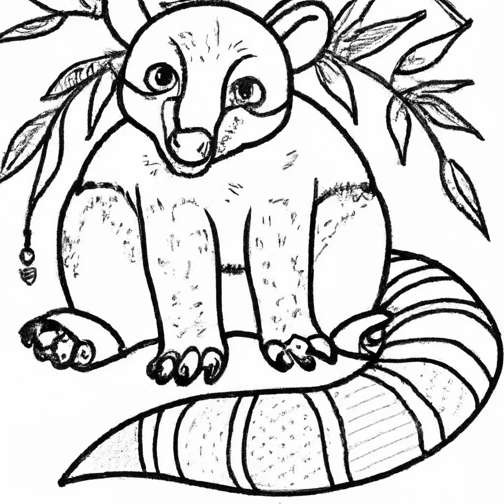 desenho de desenhos quati arte animal