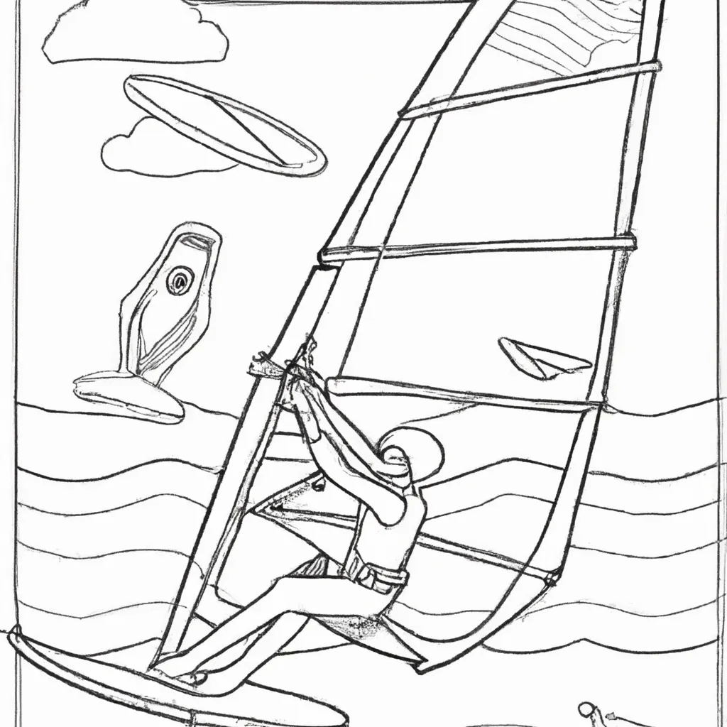 desenho de desenhos windsurf